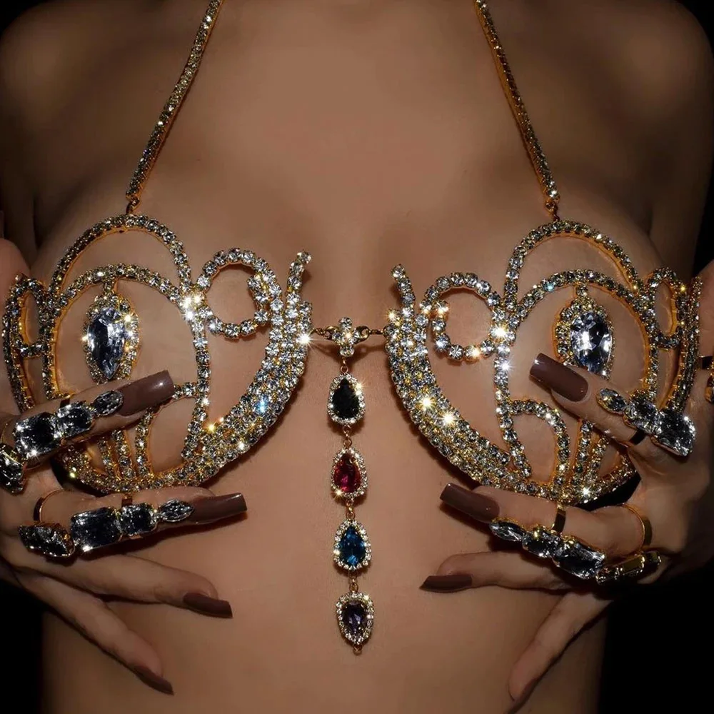 Body Jewelry For You - Sujetador de Bikini de diamantes de