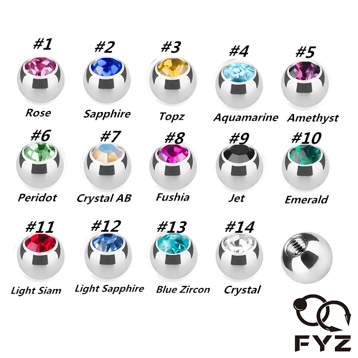 Body Jewelry Replacement Ball - Prensa de acero quirúrgico 316L, ajuste