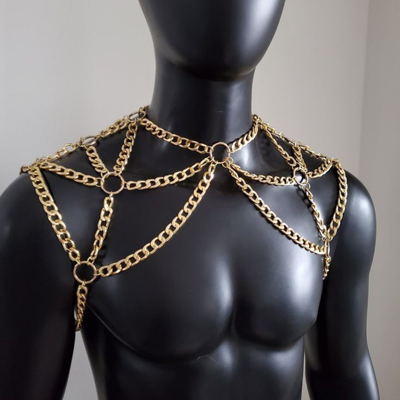 Body Jewelry Necklace - Punk hombres hombro cuerpo cadena espalda