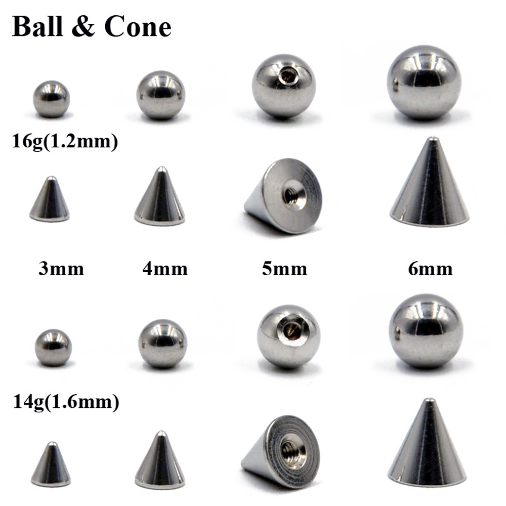 100 unids/lote de acero 14G 16 - Body Jewelry Replacement Ball reseña y precio