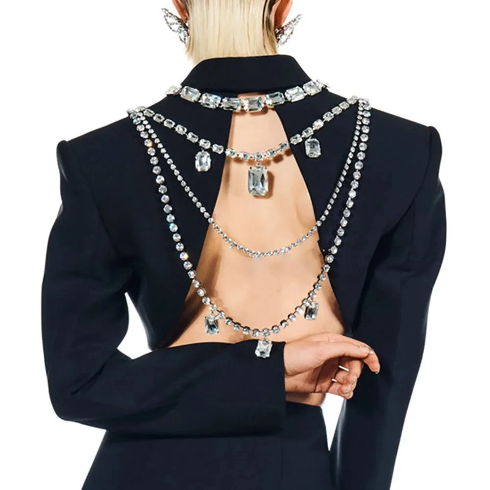 Brillo de diamantes de imitaci - Body Jewelry Necklace reseña y precio