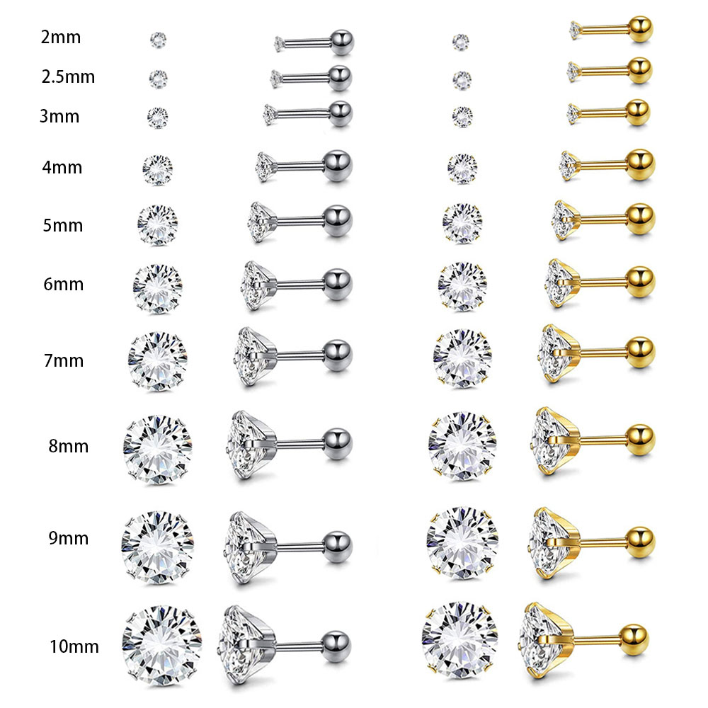 1 par de pendientes redondos d - Body Jewelry Surgical Steel reseña y precio