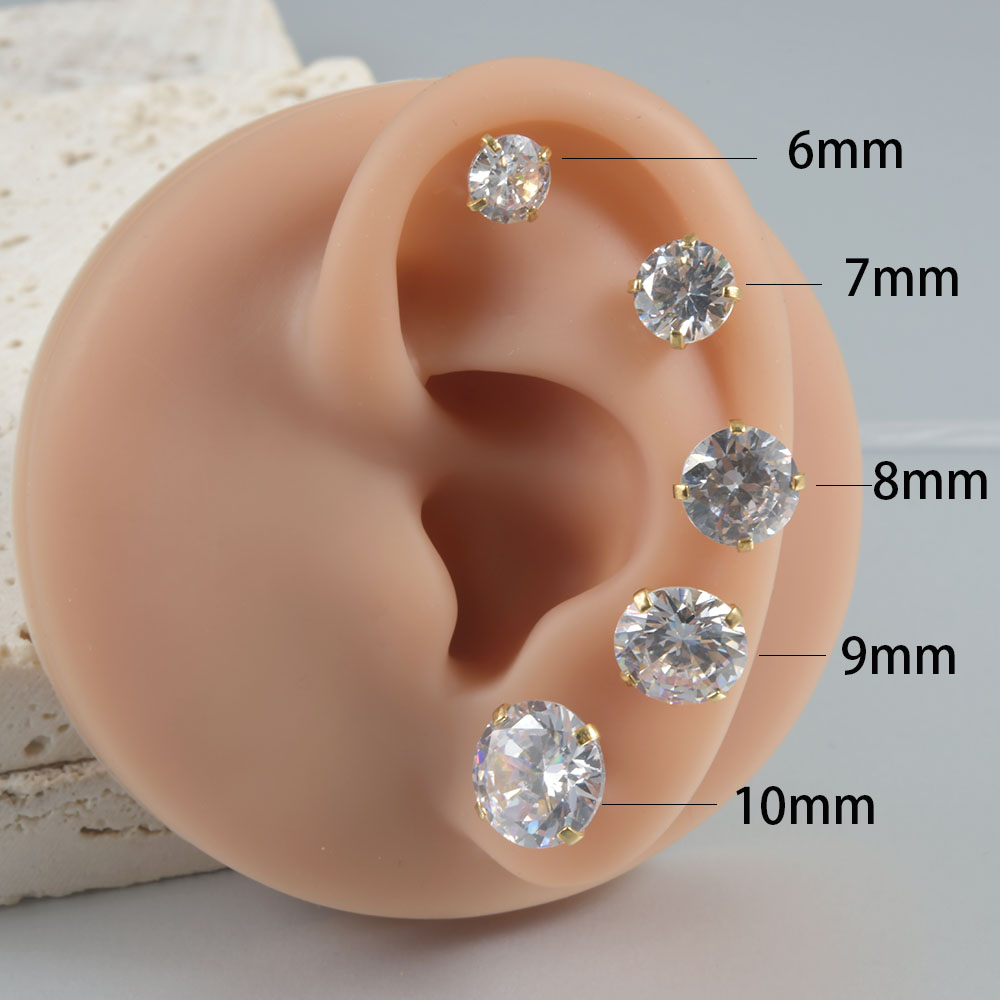 1 par de pendientes redondos d - Body Jewelry Surgical Steel reseña y precio